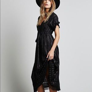 Free People Lurex Plaid Maxi Dress